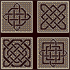 Backgammon Board - Celtic Design created in cross stitch and blackwork from DoodleCraft Design