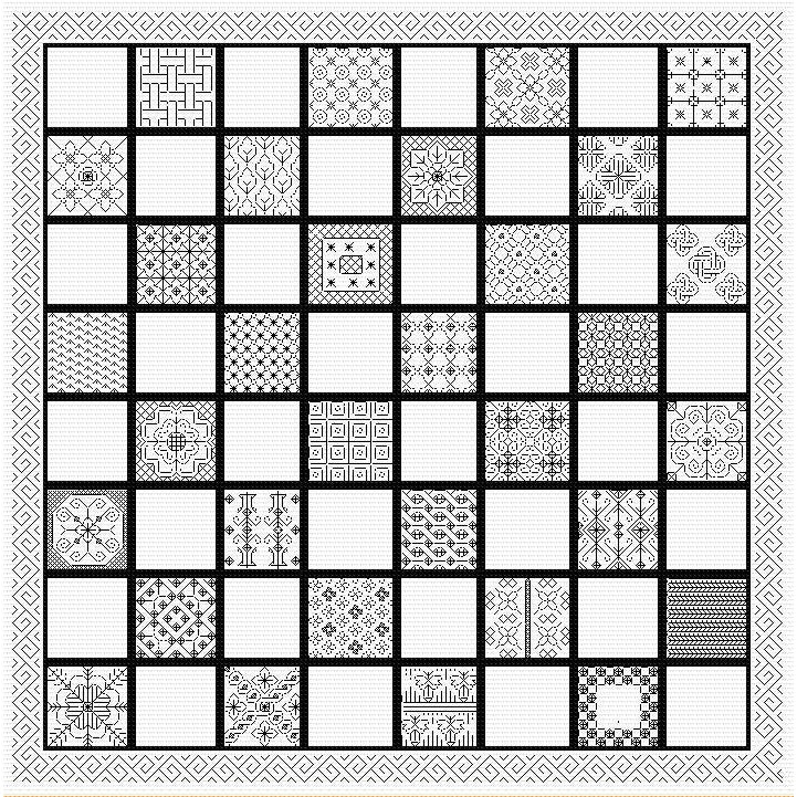 Backgammon Board - Celtic Design created in cross stitch and blackwork from DoodleCraft Design