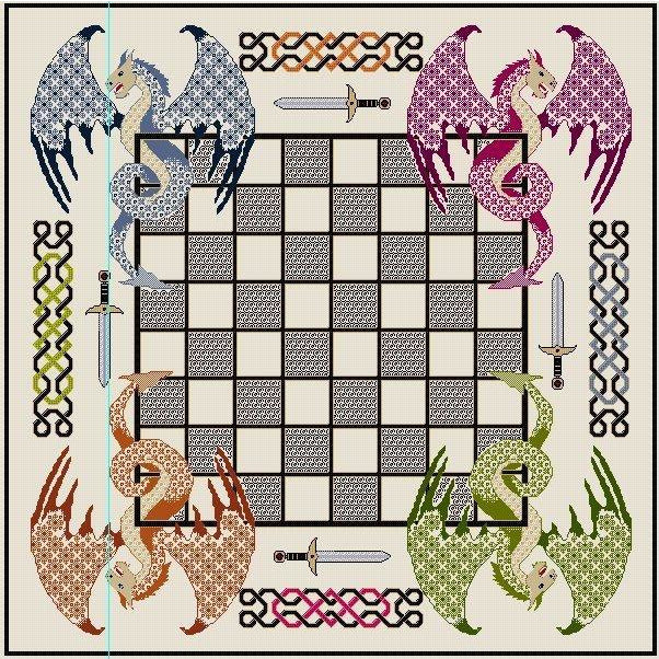 Stitched Snakes and Ladders Board from DoodleCraft Design
