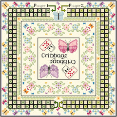Stitched Games Board - Cribbage Style with Botanic Design