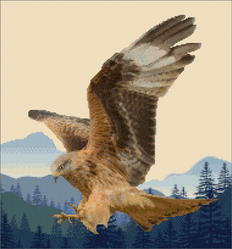 Cross stitch Red Kite