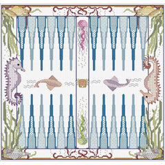 Fabric botanic backgammon games board from DoodleCraft Design