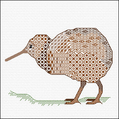 Small Blackwork Embroidery Kiwi