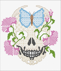 Stitch-on-Clothing Blackwork Embroidery - Wolf