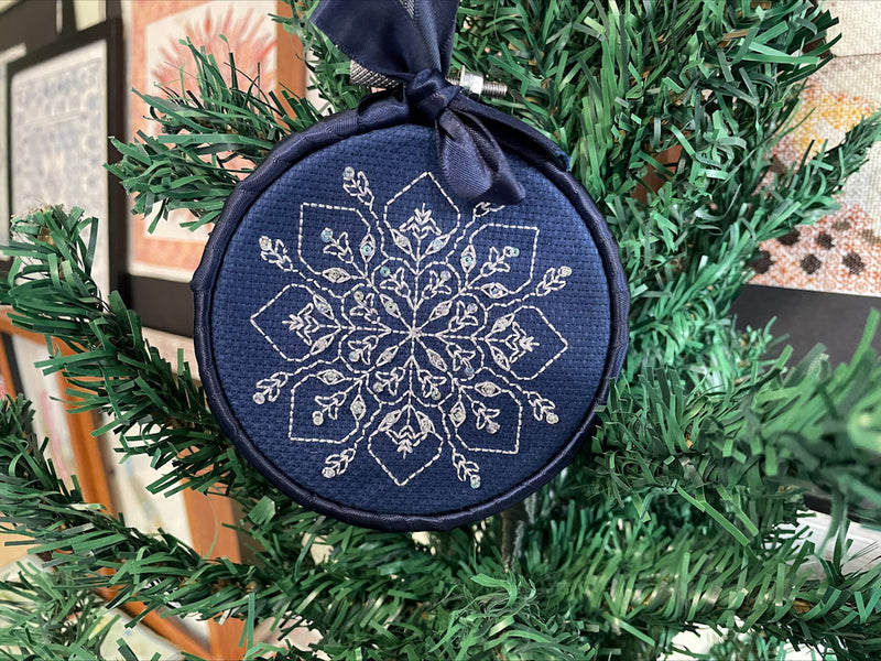 Blackwork Embroidery Tree Rounds