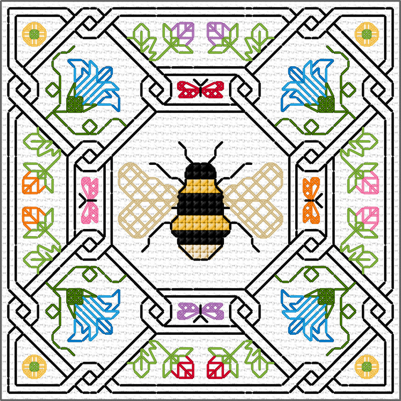 Blackwork Embroidery - Botanic Insects