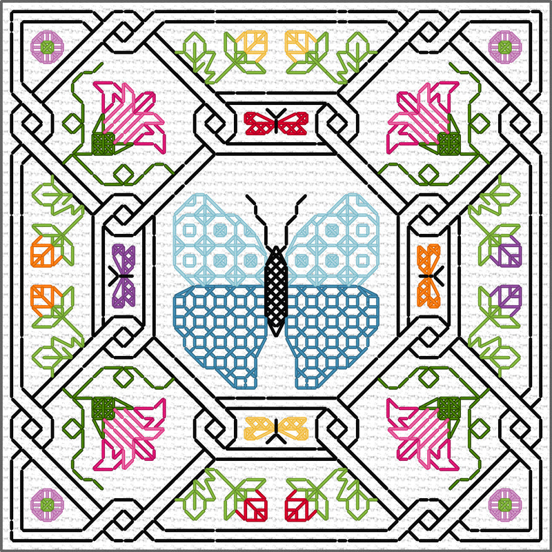 Blackwork Embroidery - Botanic Insects