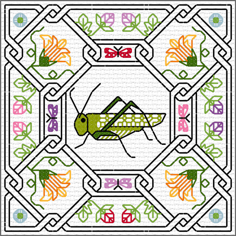 Blackwork Embroidery - Botanic Insects