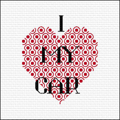 'I Love my ...' stitched Coaster Kit - insert your chosen word. Designed by DoodleCraft Design
