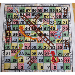 Stitched Snakes & Ladders board from DoodleCraft Design
