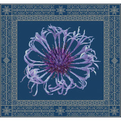 Centaurea in Spring created in counted cross stitch and blackwork from DoodleCraft Design