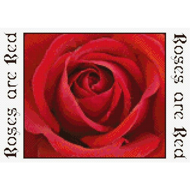 Counted Cross stitch Red Rose from DoodleCraft Design