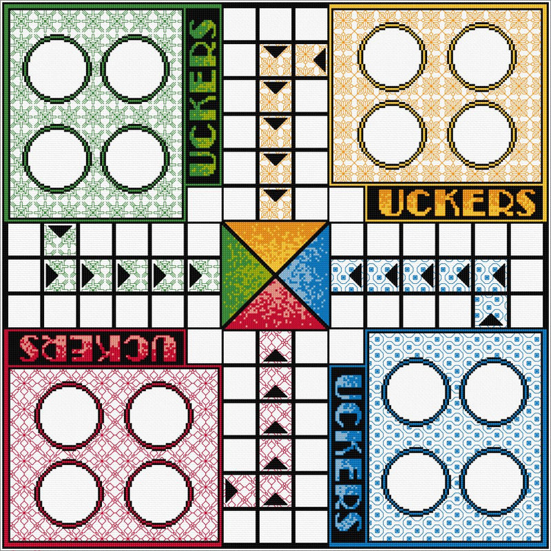 Stitched Uckers Board from DoodleCraft Design