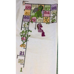 DoodleCraft Design's version of Snakes & Ladders, this is the Dragons & Beanstalks kit created in counted cross stitch and blackwork