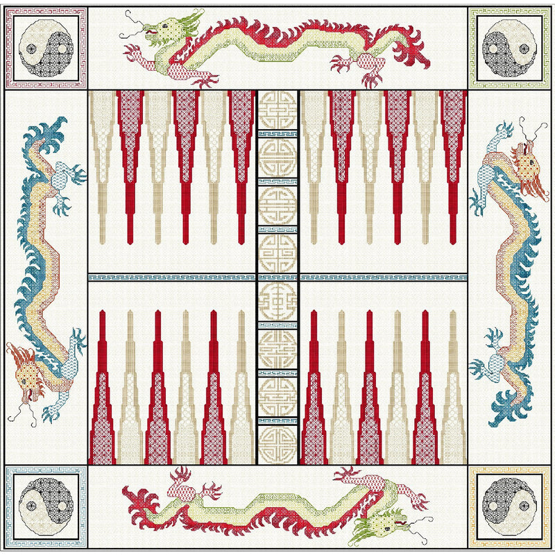 Oriental Themed Dragon Backgammon from DoodleCraft Design