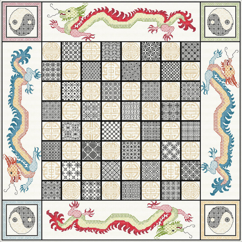 Oriental Dragon themed Chess board from DoodleCraft Gifts