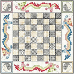 Quilt-your-own Botanic Chess games board from DoodleCraft Design
