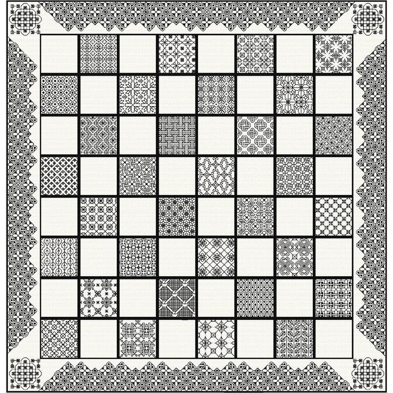 Chess board with an intricate border from DoodleCraft Gifts