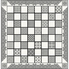 Chess board with an intricate border from DoodleCraft Gifts