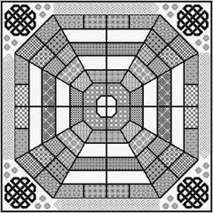 Quilt panel for Fidchell (Irish Chess) from DoodleCraft Design