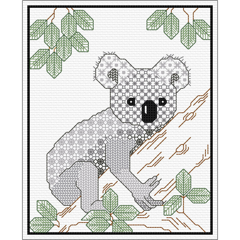 Blackwork Embroidery Koala