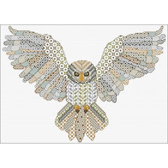 Stitch-on-Clothing Blackwork Embroidery - Owl