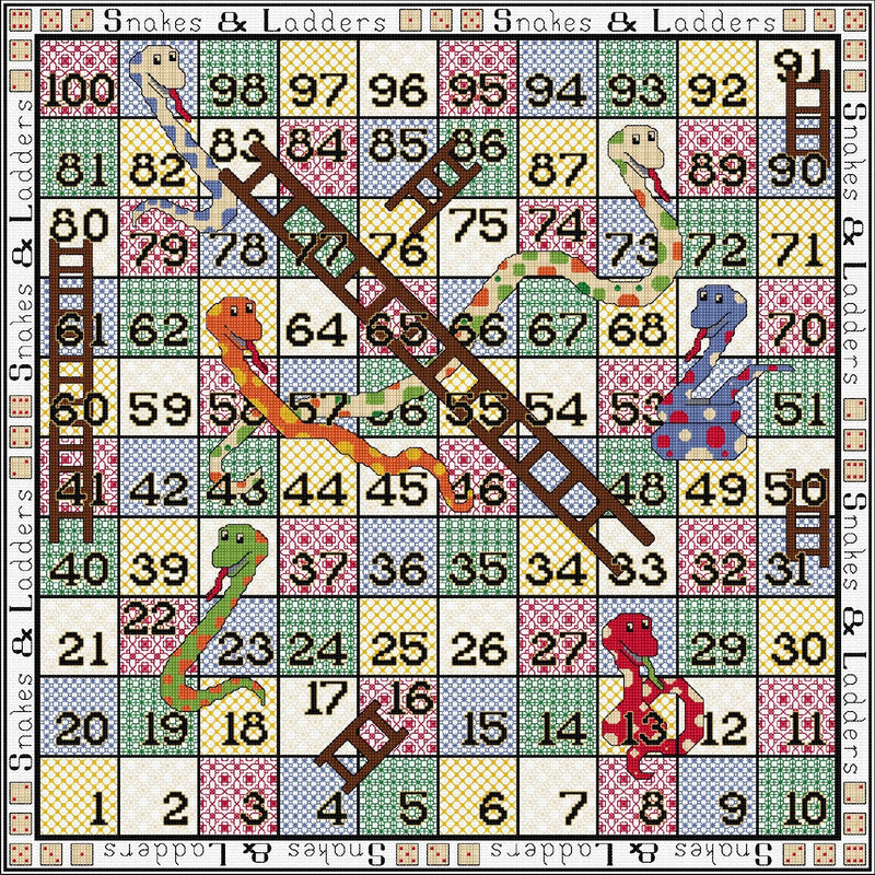 Traditional Snakes & Ladders board from DoodleCraft Design