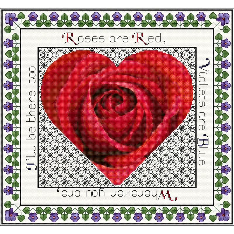 Red rose and violet valentine design from DoodleCraft Design