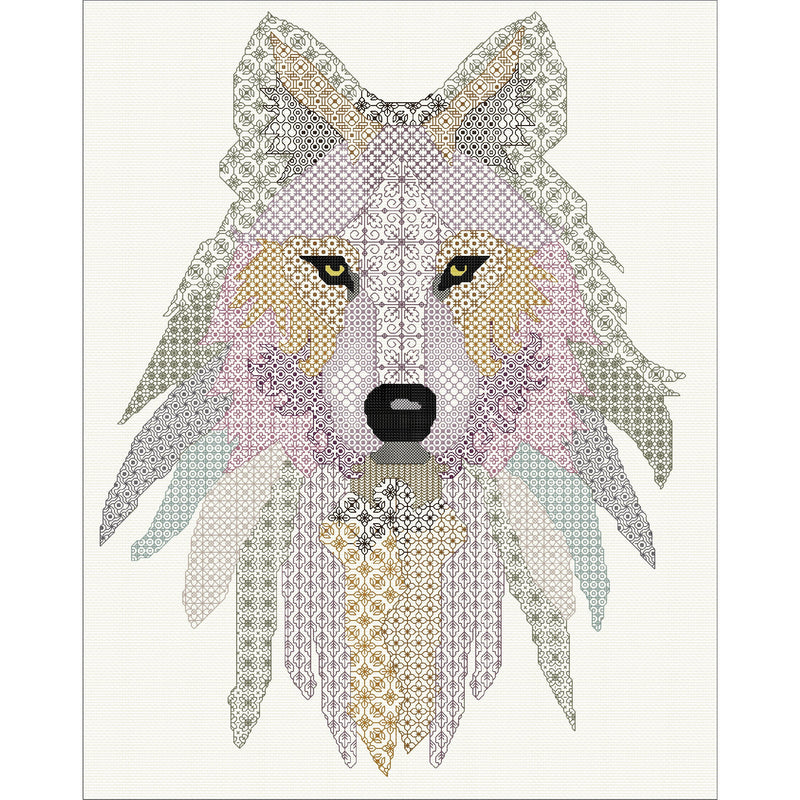 Blackwork Embroidery - Wolf