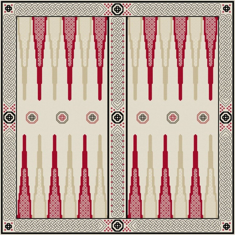 Cribbage Style Games Board kit - Celtic Design created in counted cross stitch and blackwork from DoodleCraft Design