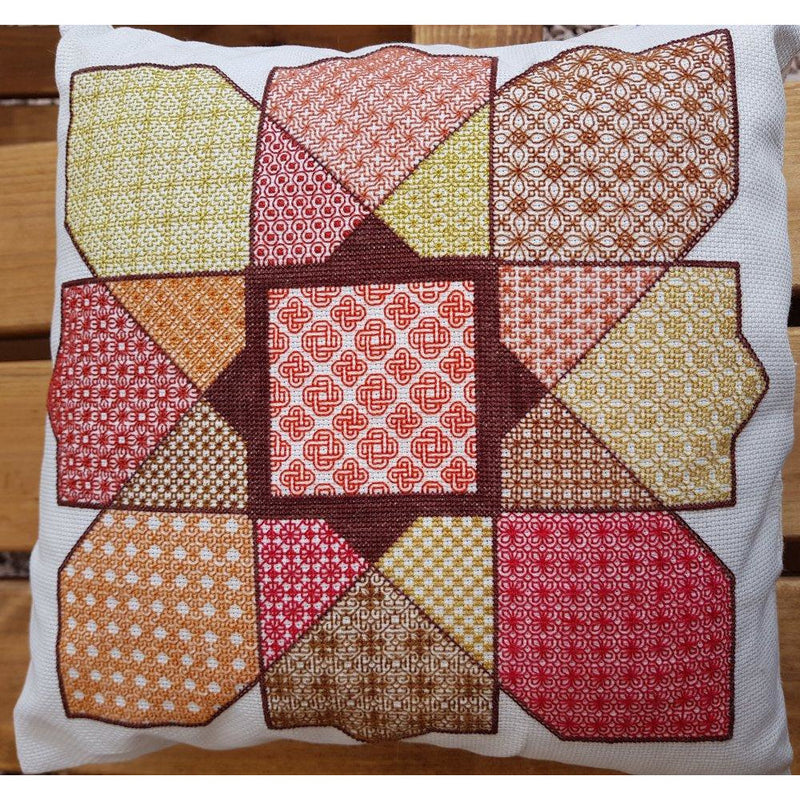 Blackwork Cushion cover kit using Paint-box threads from DoodleCraft Design