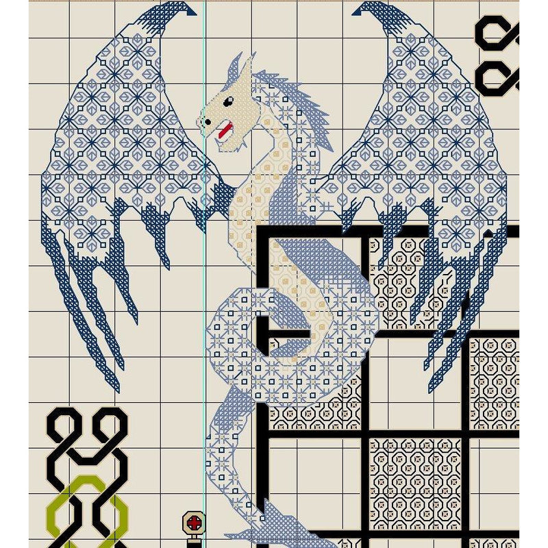 Stitch your own Chessboard with Dragons - Designed by DoodleCraft Design using Paint-Box Threads