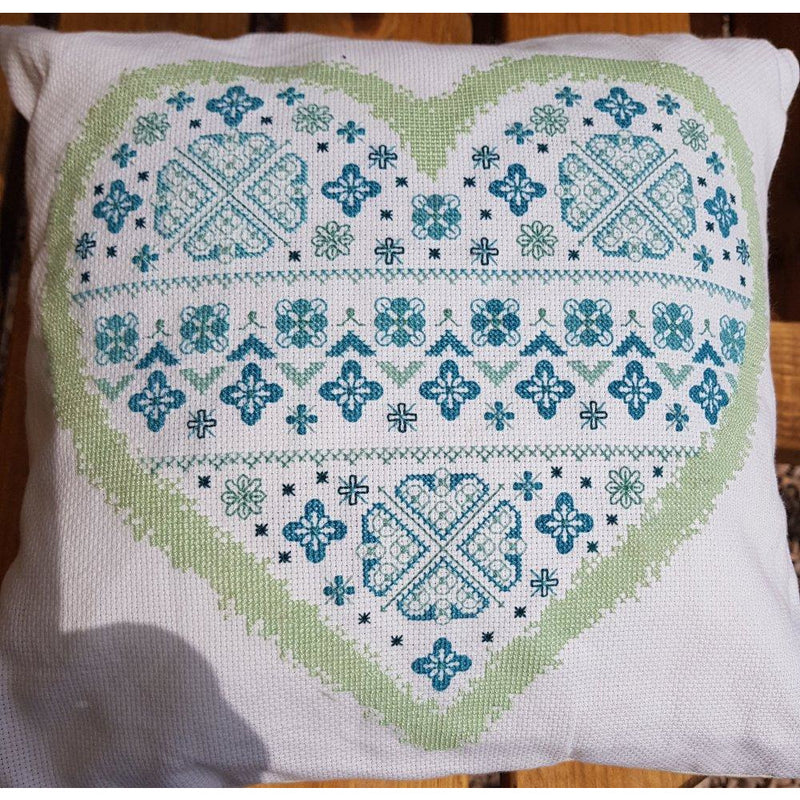 Cross stitch cushion cover using Paint-Box Threads from DoodleCraft Design