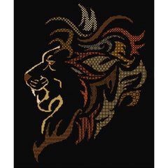 Tribal Lion in blackwork embroidery from DoodleCraft Design