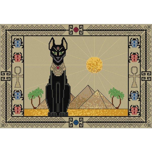 Counted cross stitch Egyptian Cat from DoodleCraft Design