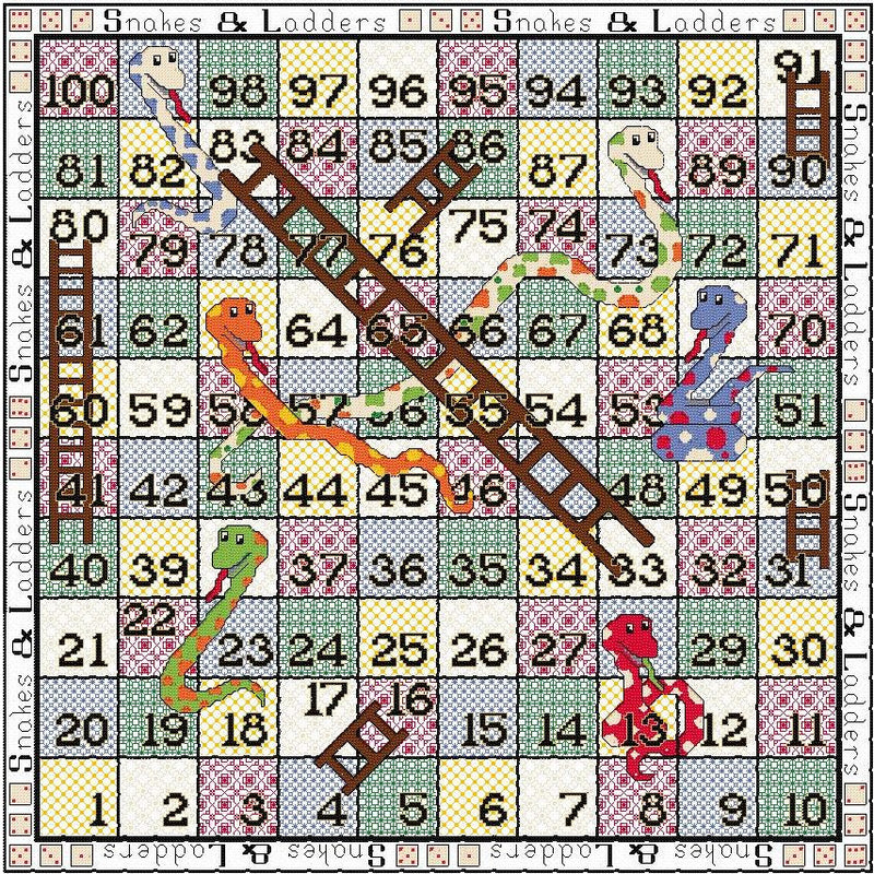 Quilt panel for Snakes & Ladders from DoodleCraft Design