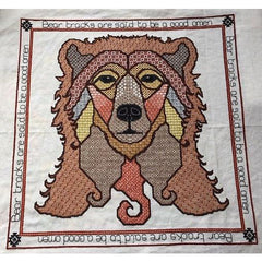 Cross stitch and blackwork embroidery bear in DMC threads from DoodleCraft Design